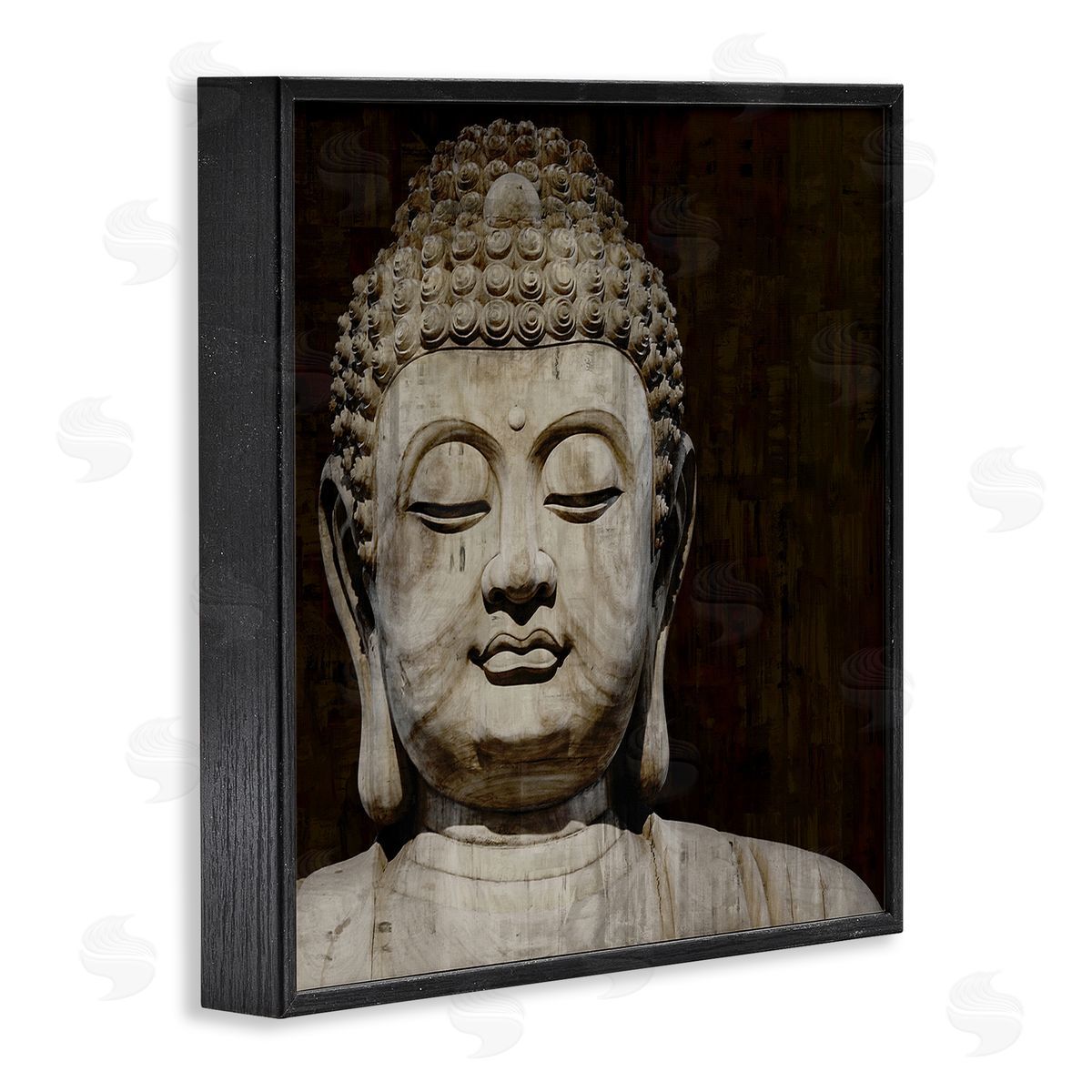 Tom Bray Closed Eye Buddha Shrine Figure Portrait Black Framed Glicee Wall Art Print
