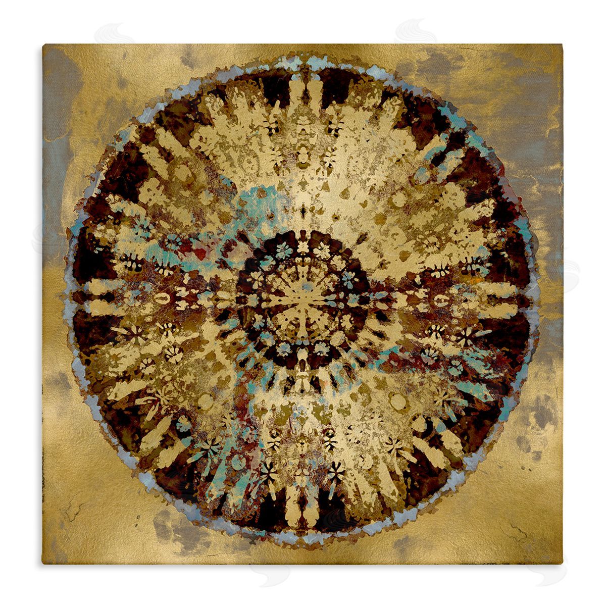 Ellie Roberts Circular Shape Abstraction Modern Rust Pattern Industrial Painting Stretched Canvas Wall Art Print