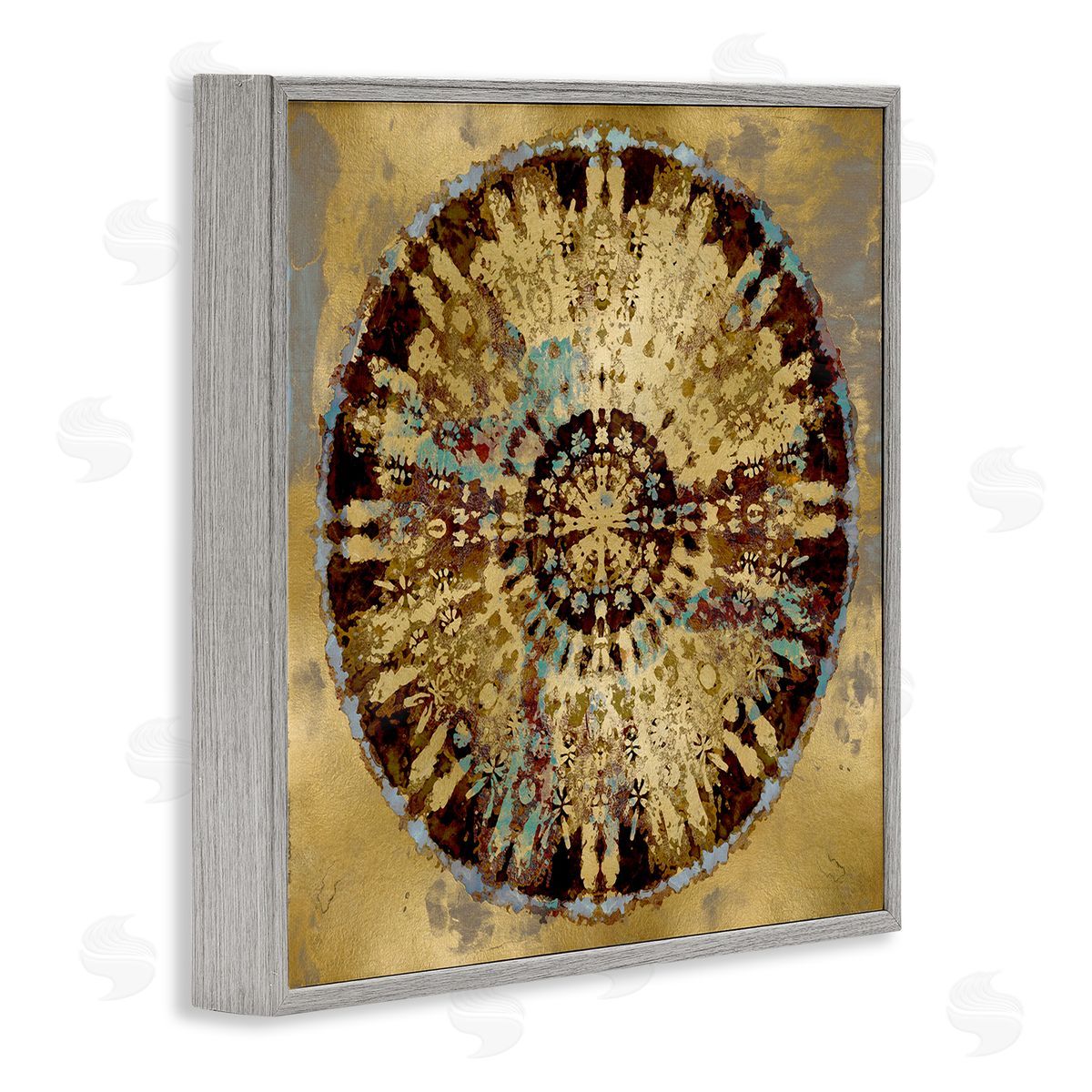 Ellie Roberts Circular Shape Abstraction Modern Rust Pattern Industrial Painting Gray Framed Glicee Wall Art Print