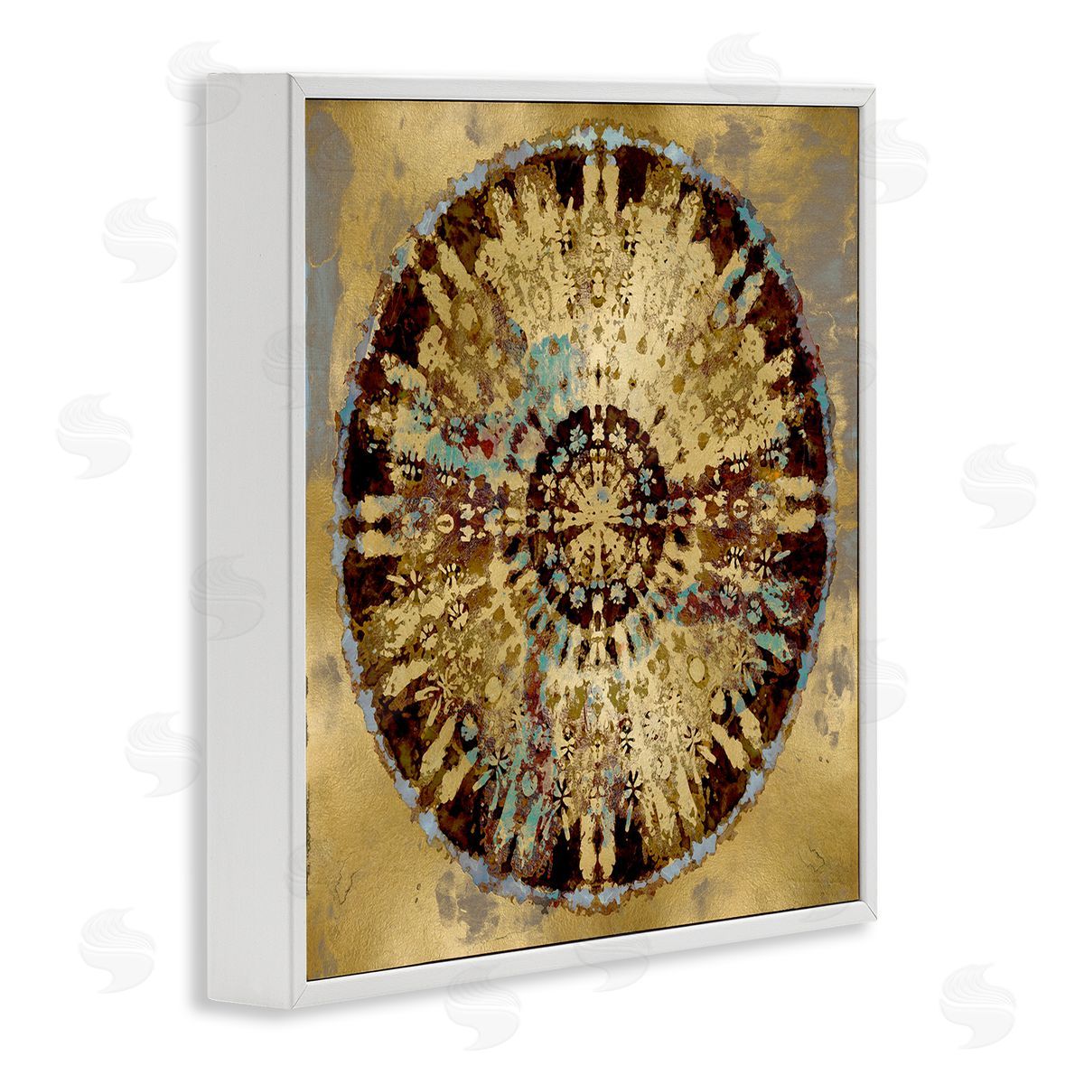 Ellie Roberts Circular Shape Abstraction Modern Rust Pattern Industrial Painting White Framed Glicee Wall Art Print