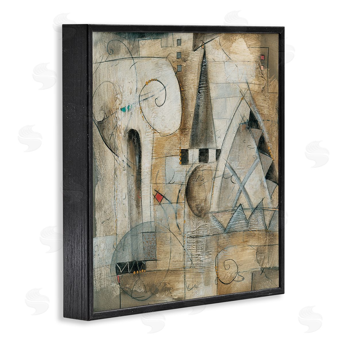 Eric Waugh Classic Architecture Abstract Steepled Buildings Ionic Pillar Painting Black Framed Glicee Wall Art Print
