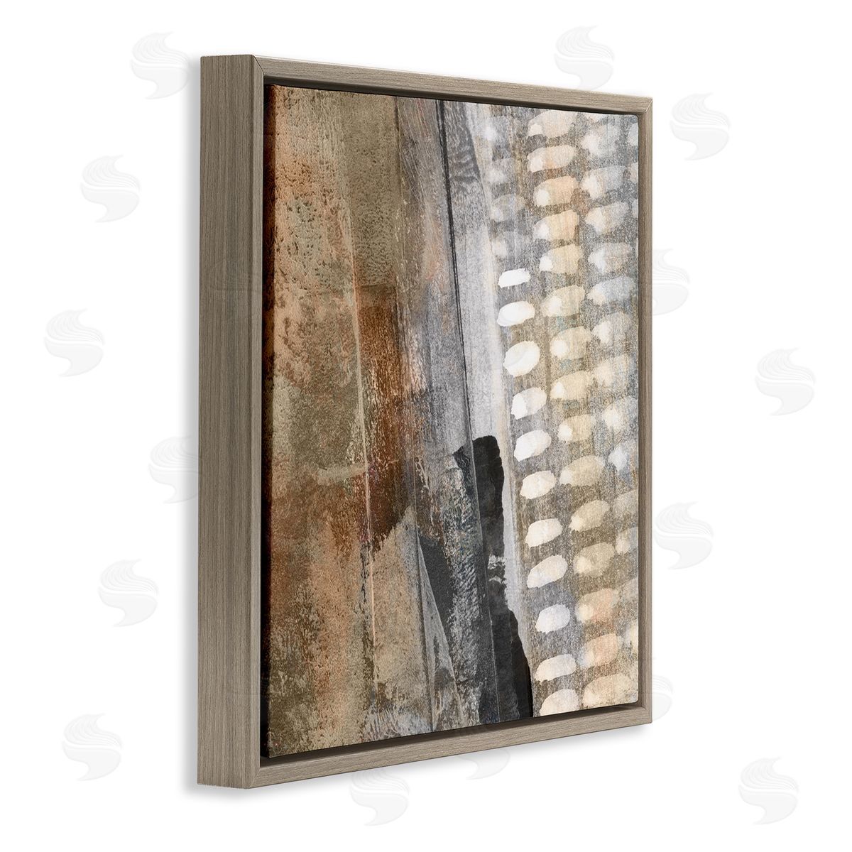 Dan Meneely Abstract Pathway Industrial Shape Composition Rust Tone Brown Floating Frame Canvas Wall Art Print