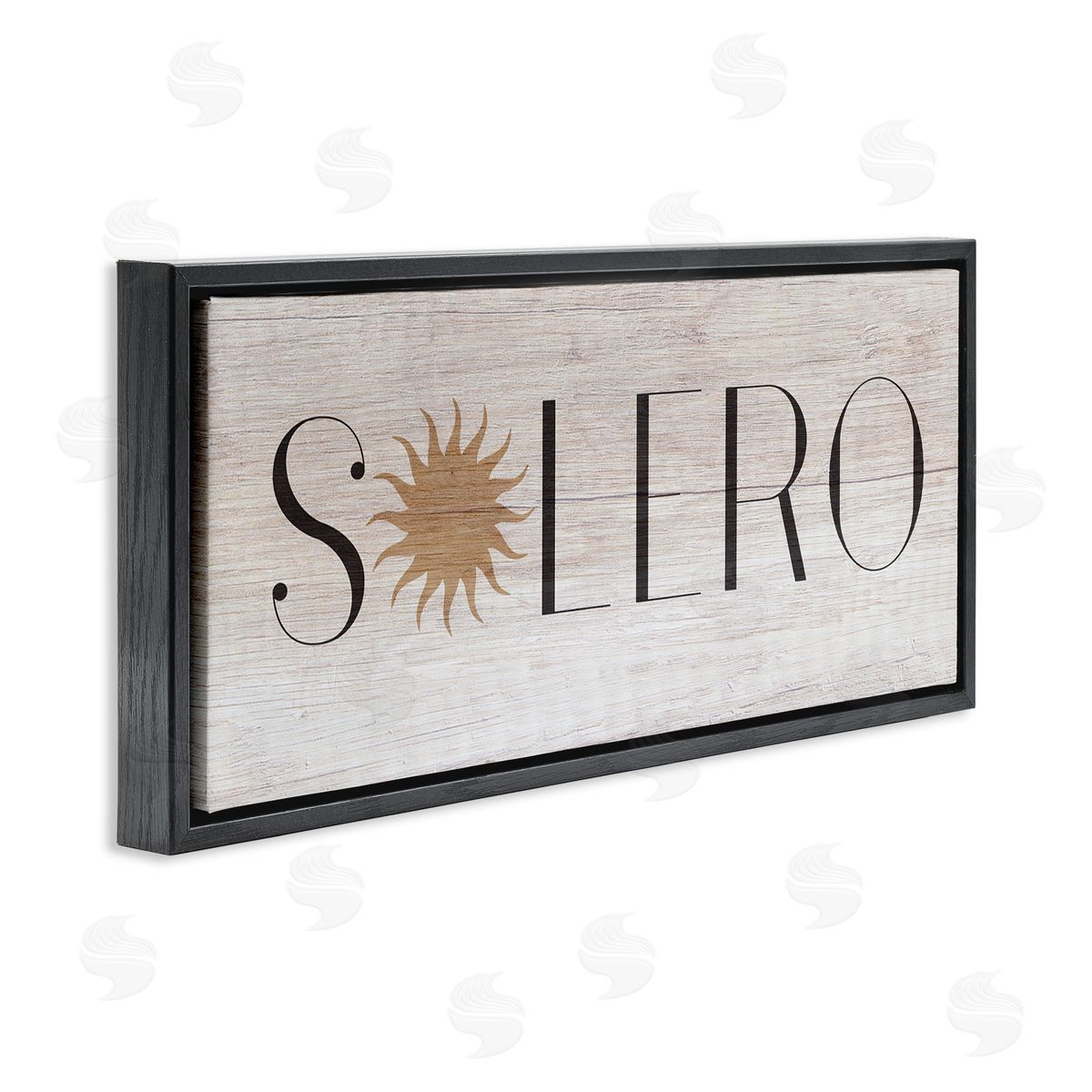 Stupell Studio Solero Sign Sun Shaped Typography Rustic Distressed Pattern