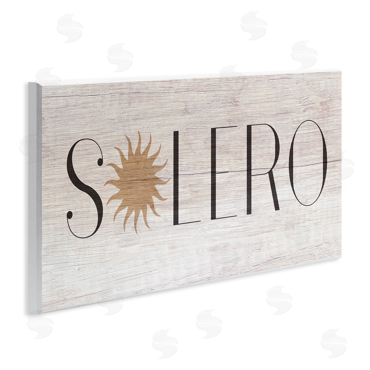 Stupell Studio Solero Sign Sun Shaped Typography Rustic Distressed Pattern