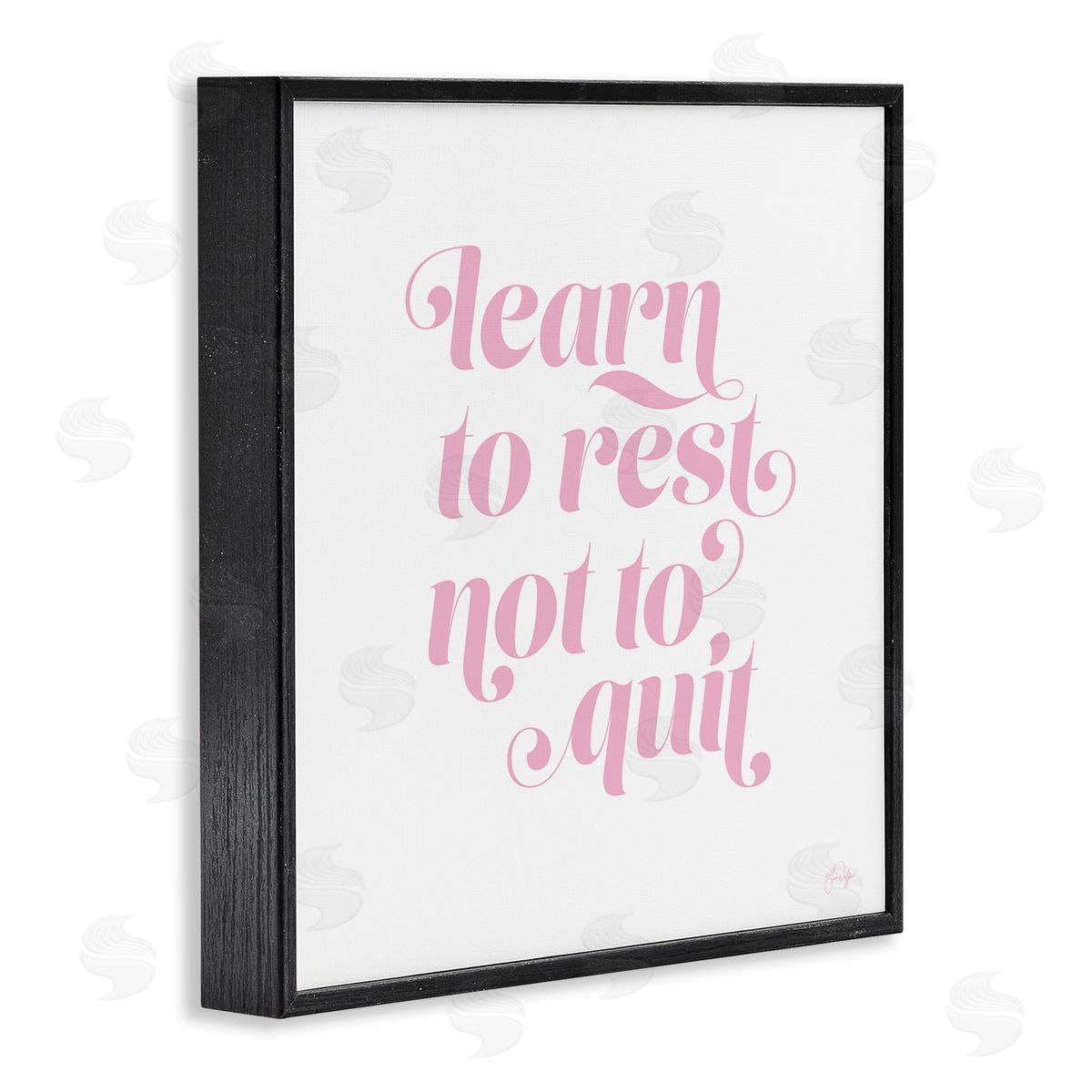 Yass Naffas Designs Learn To Rest Not Quit Motivational Phrase Pink Black Framed Glicee Wall Art Print