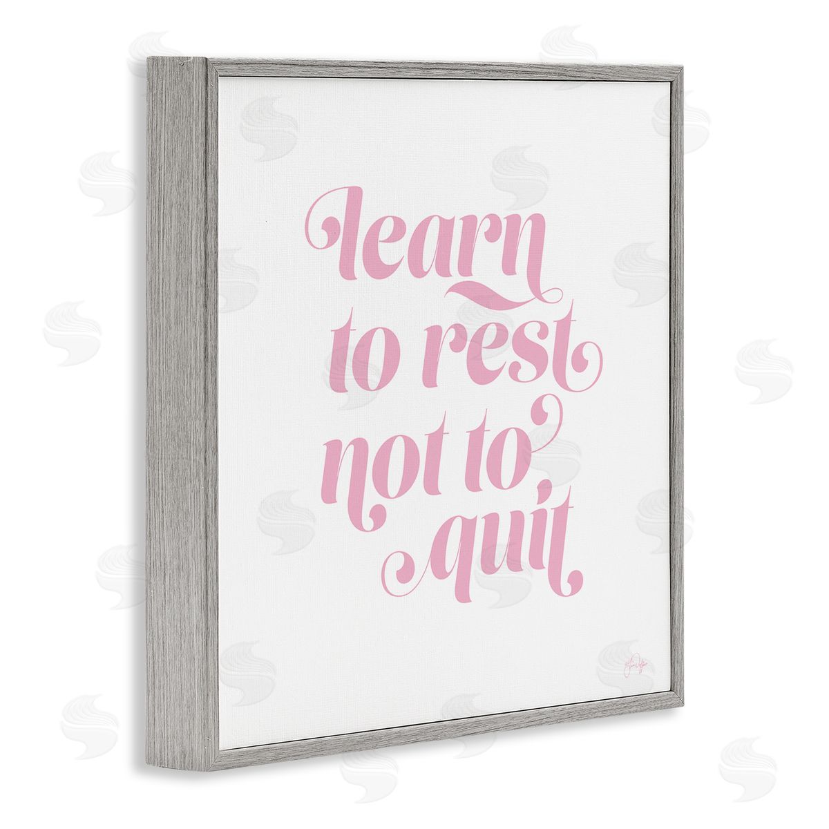 Yass Naffas Designs Learn To Rest Not Quit Motivational Phrase Pink Gray Framed Glicee Wall Art Print