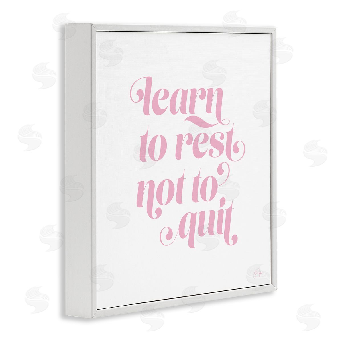 Yass Naffas Designs Learn To Rest Not Quit Motivational Phrase Pink White Framed Glicee Wall Art Print