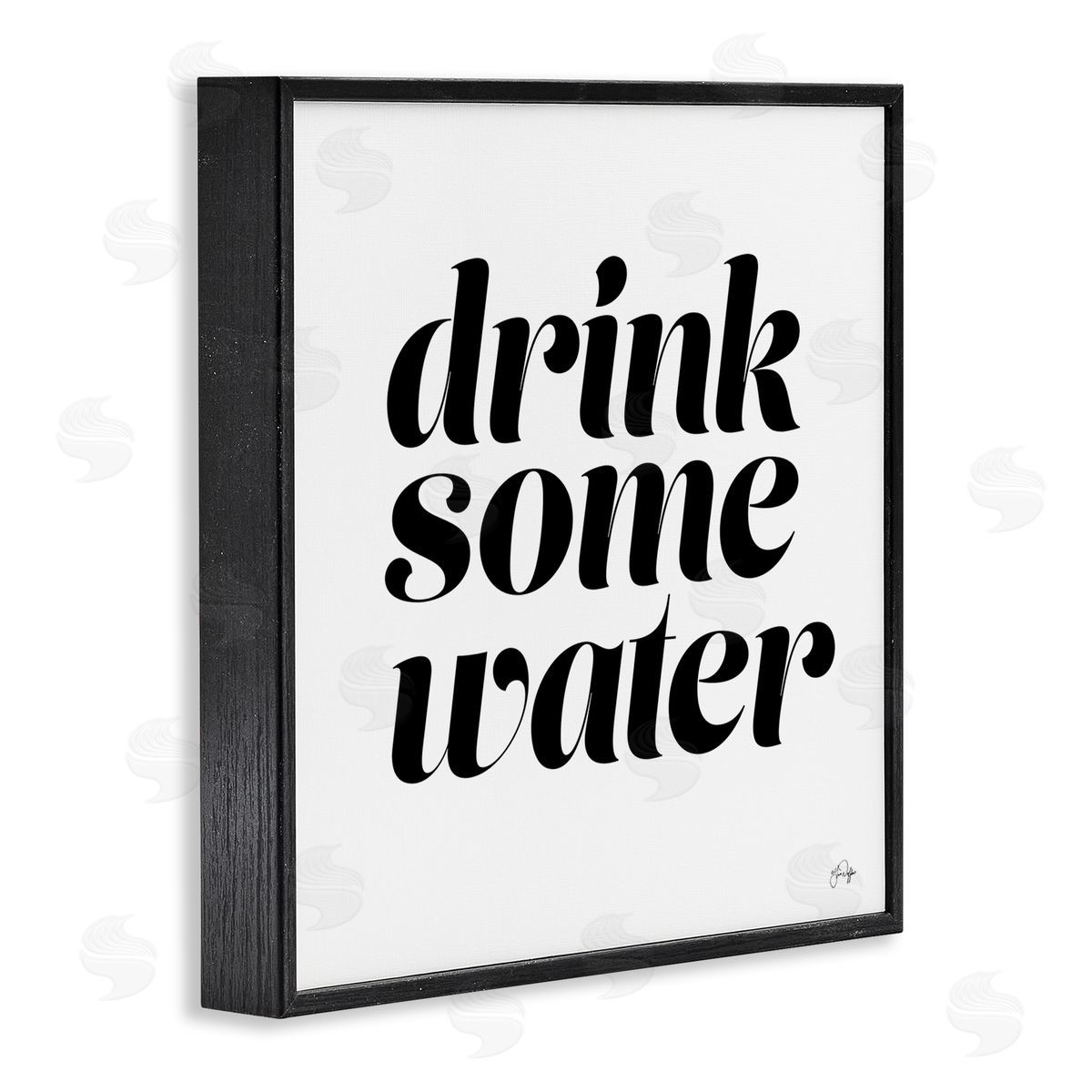 Yass Naffas Designs Drink Some Water Motivational Phrase Minimal Bold Typography Black Framed Glicee Wall Art Print