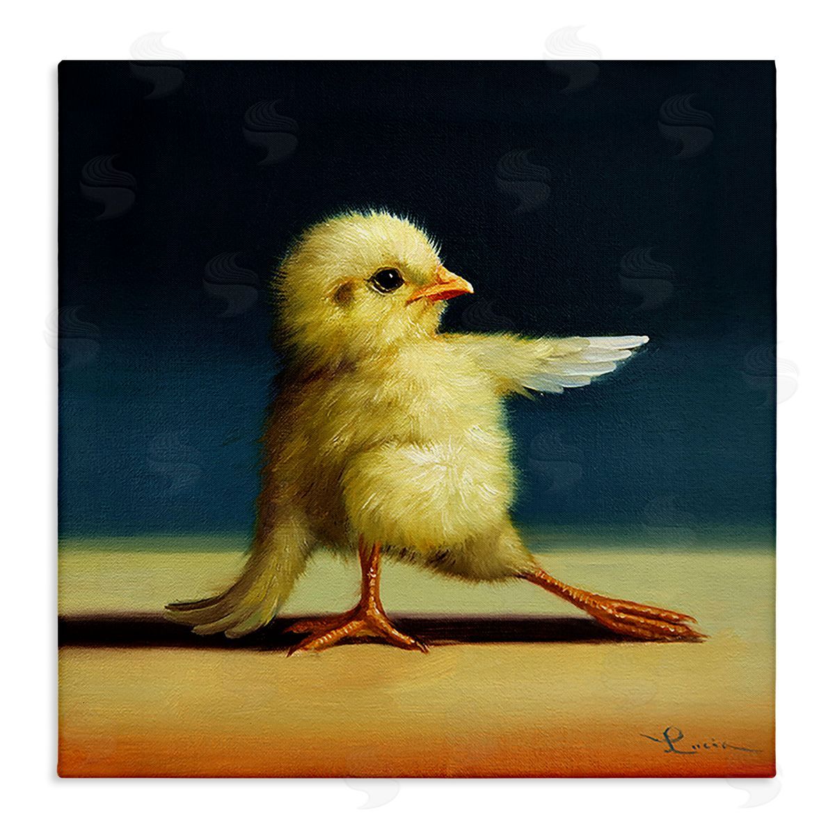 Lucia Heffernan Yoga Chicks Funny Animal Painting Twisted Warrior Stretched Canvas Wall Art Print