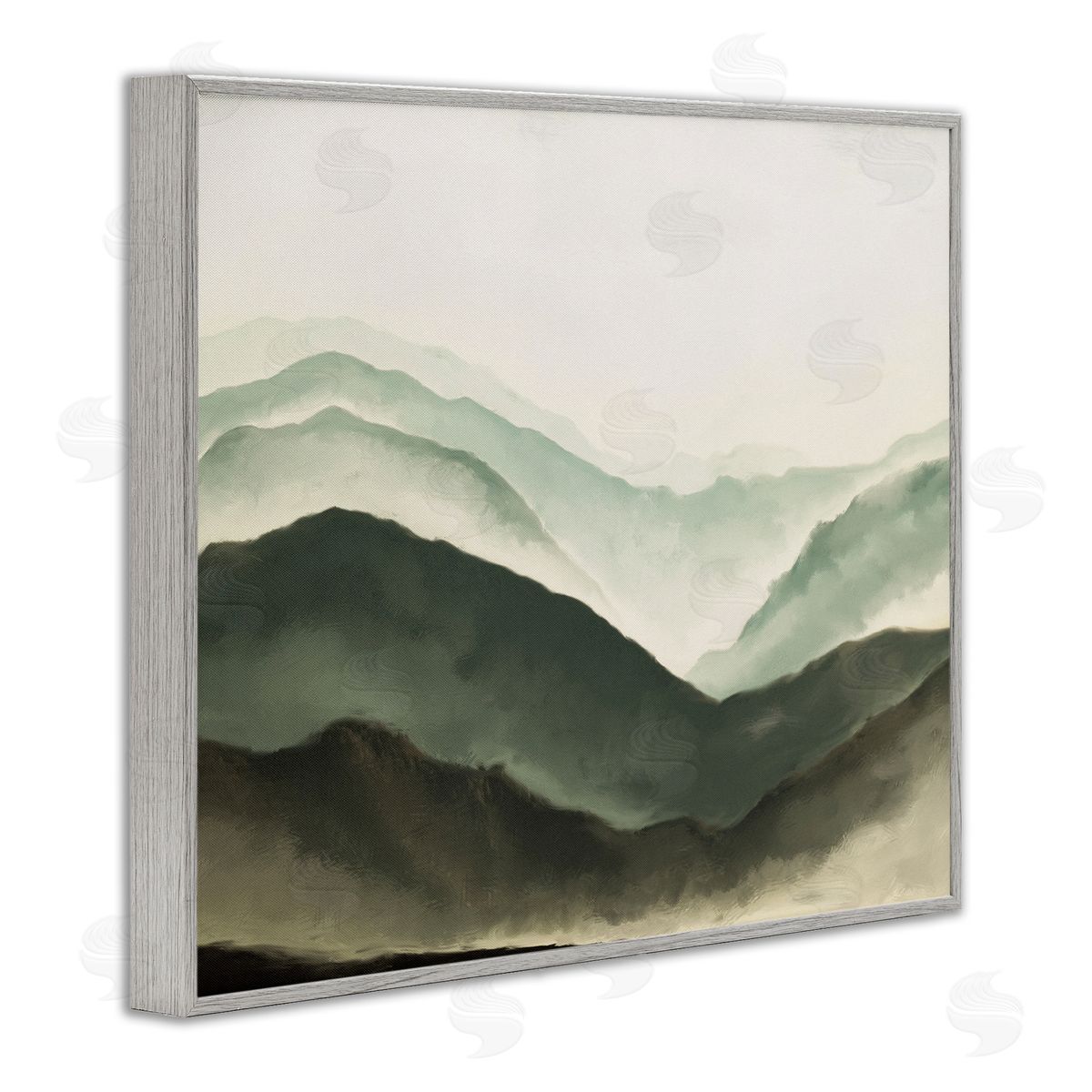 Atmospheric Mountain Range Grey Frame Print Wall Art, Home Decor by JJ Design House LLC