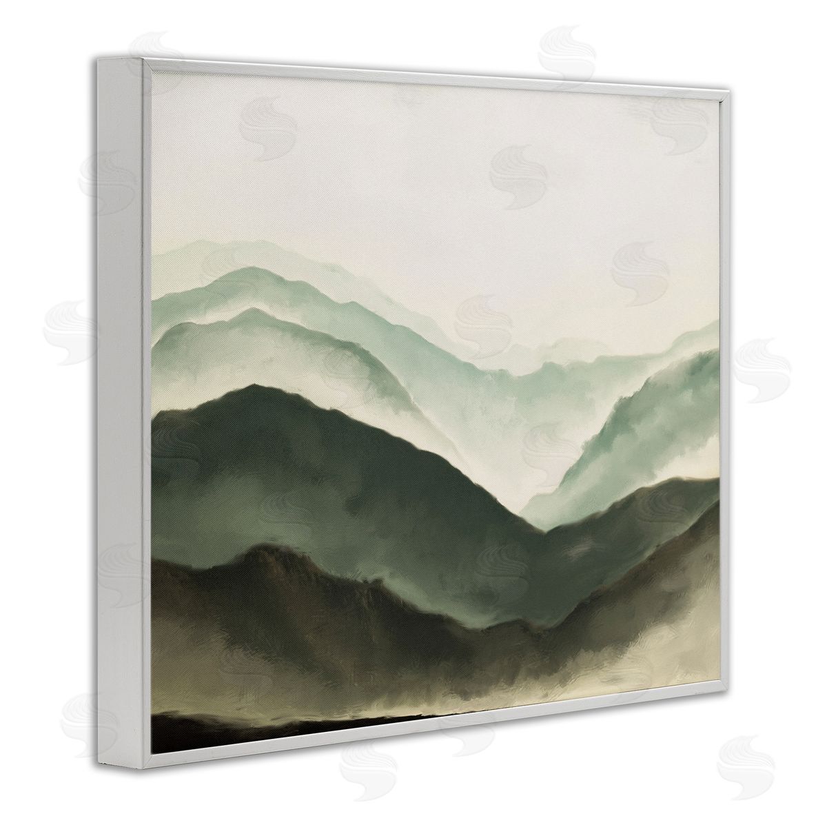 Atmospheric Mountain Range White Frame Print Wall Art, Home Decor by JJ Design House LLC