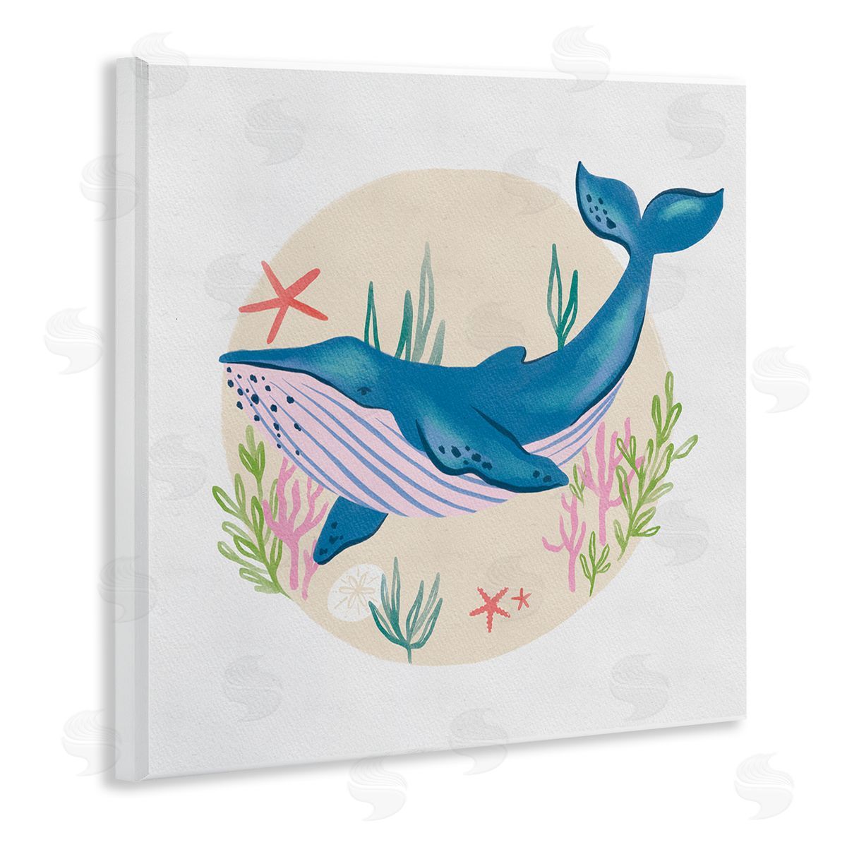 Deborah Curiel Joyous Whale Roaming Seaweed Deep Ocean Marine Mammal Wooden Wall Plaque Art Print