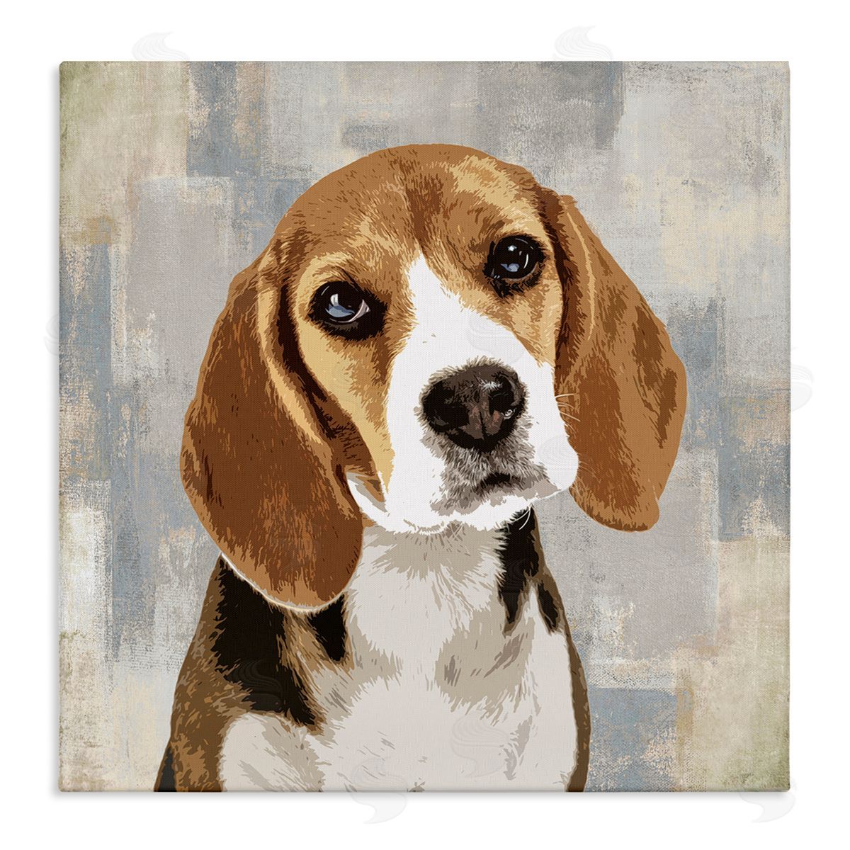Pet Beagle Patiently Waiting Canvas Wall Art, Home Decor by Keri Rodgers