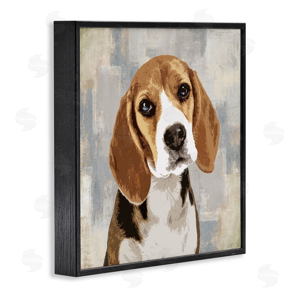 Pet Beagle Patiently Waiting Black Frame Print Wall Art, Home Decor by Keri Rodgers