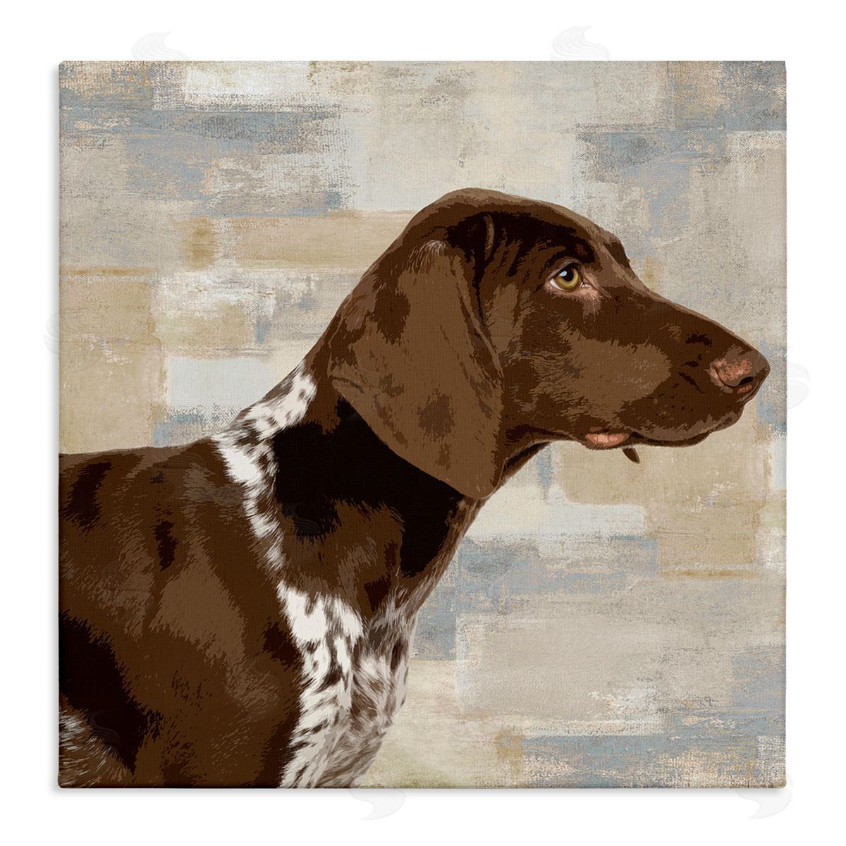 Keri Rodgers Gazing Pointer Dog Vintage Dog Portrait Stretched Canvas Wall Art Print
