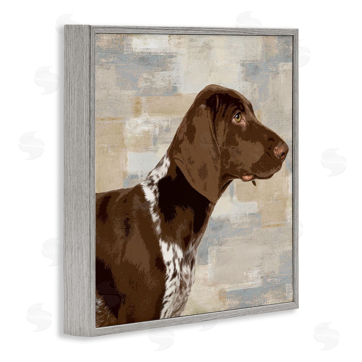 Keri Rodgers Gazing Pointer Dog Vintage Dog Portrait Gray Framed Glicee Wall Art Print