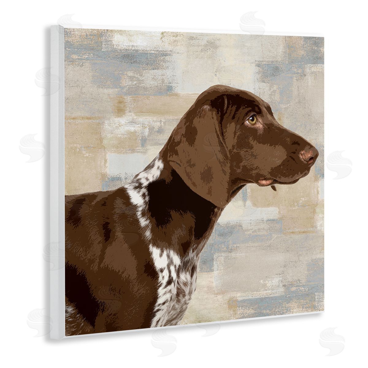Keri Rodgers Gazing Pointer Dog Vintage Dog Portrait Wooden Wall Plaque Art Print