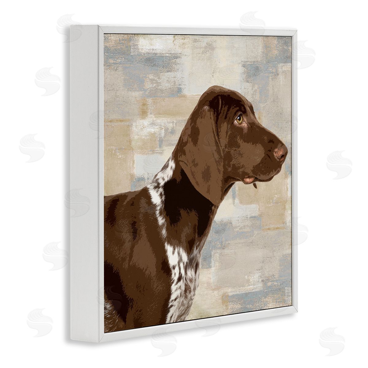 Keri Rodgers Gazing Pointer Dog Vintage Dog Portrait White Framed Glicee Wall Art Print
