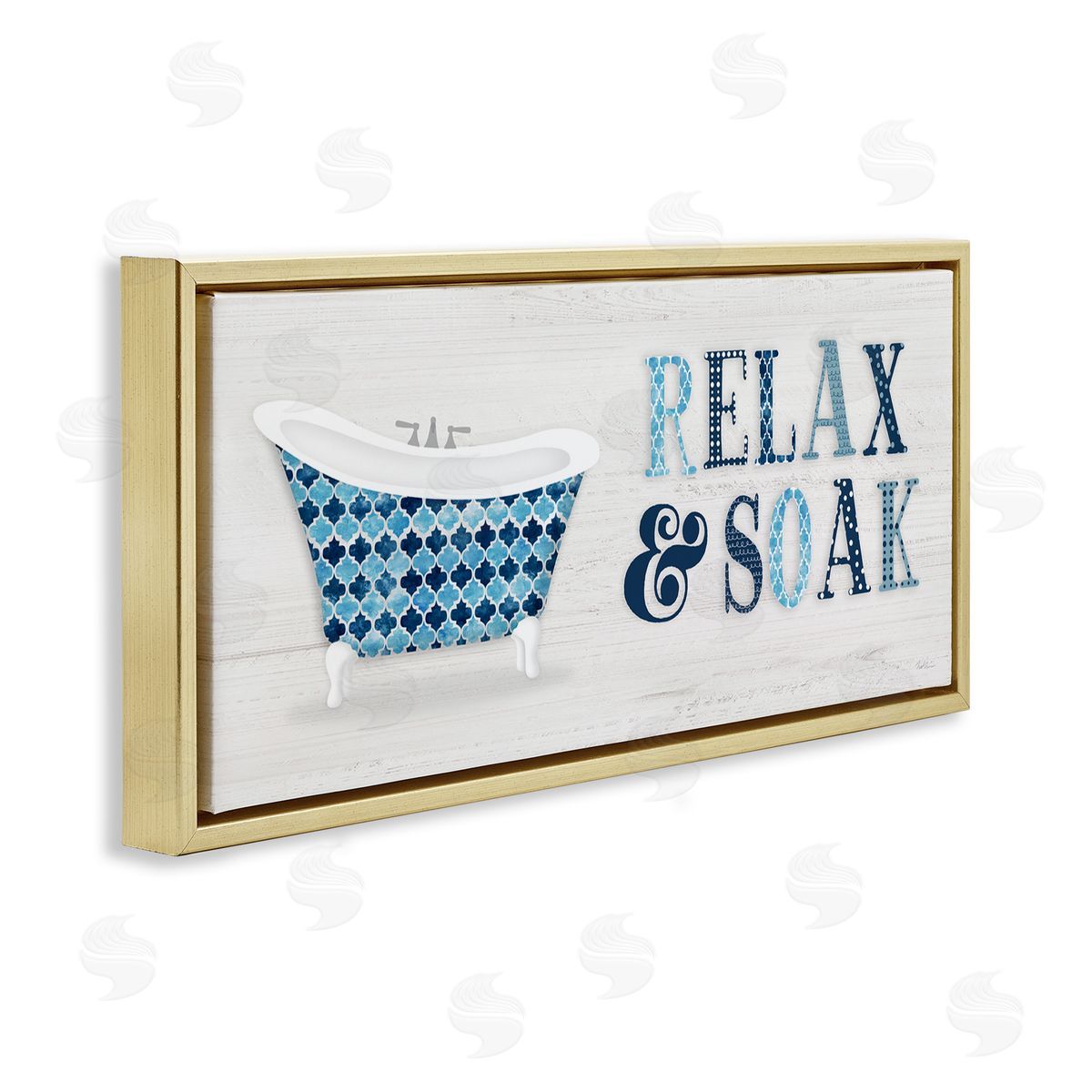 Natalie Carpentieri Soak Relax Tub Geometric Patterned Typography Bathroom Sign 