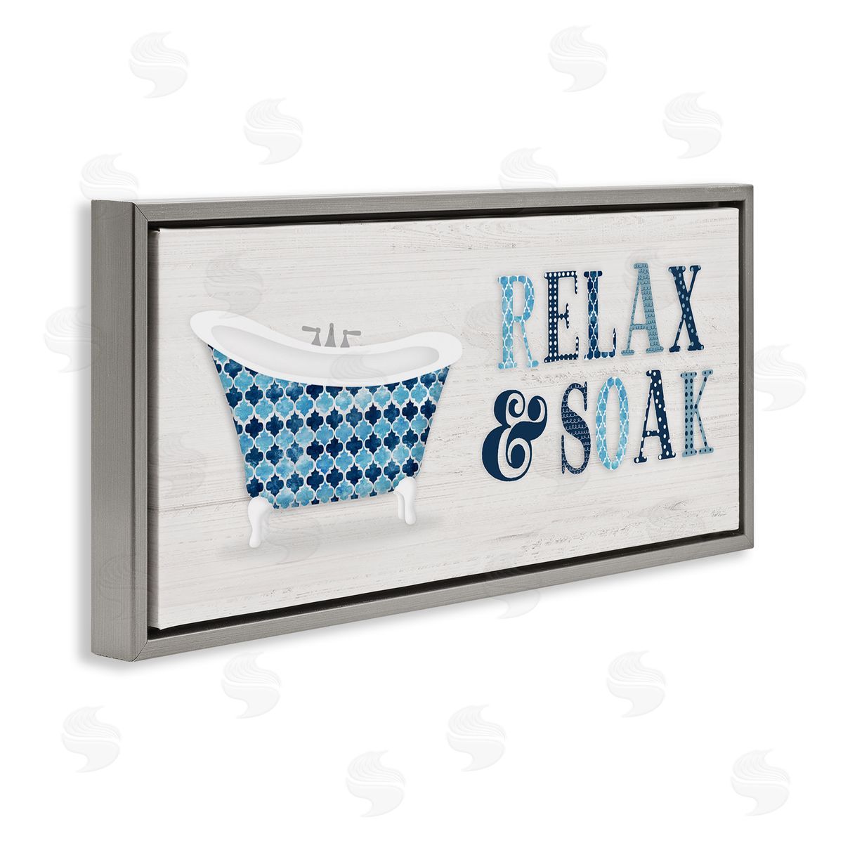 Natalie Carpentieri Soak Relax Tub Geometric Patterned Typography Bathroom Sign 