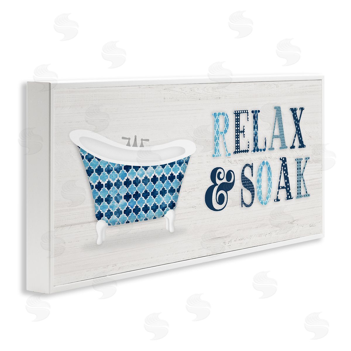 Natalie Carpentieri Soak Relax Tub Geometric Patterned Typography Bathroom Sign 