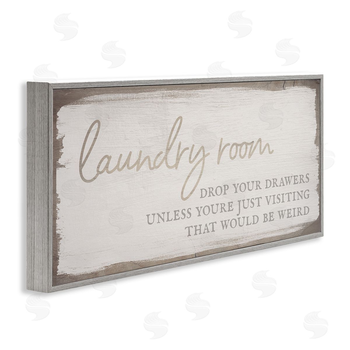 Stupell Studio Laundry Room Drop Your Drawers Distressed Borders