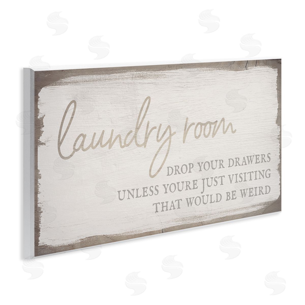 Stupell Studio Laundry Room Drop Your Drawers Distressed Borders