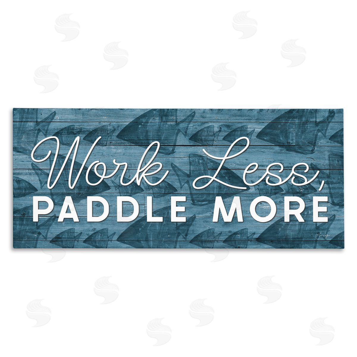 Yass Naffas Designs Work Less Paddle More Fish Patterned Background 