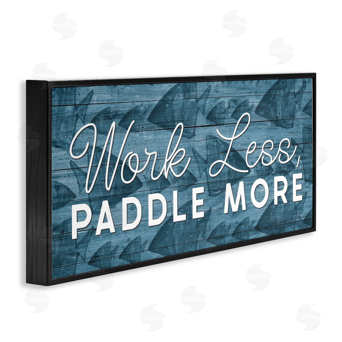Yass Naffas Designs Work Less Paddle More Fish Patterned Background 