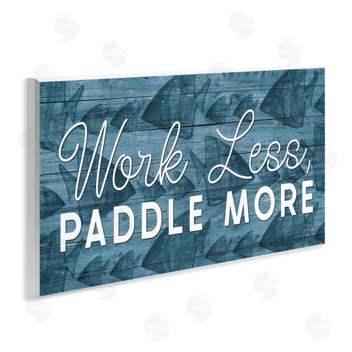 Yass Naffas Designs Work Less Paddle More Fish Patterned Background 