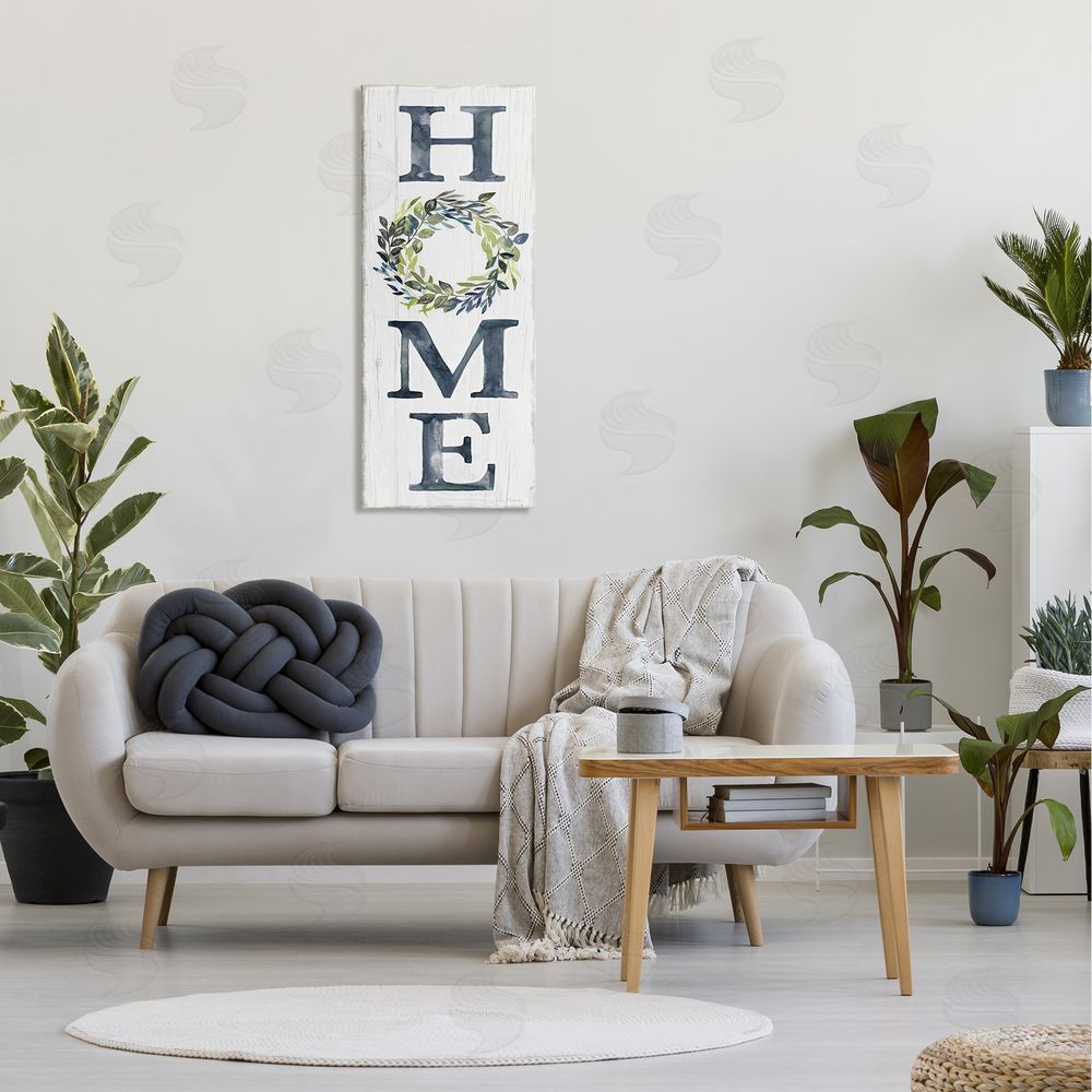 Kristen Brockmon HOME Sign Garland Twig Plant Leaves 