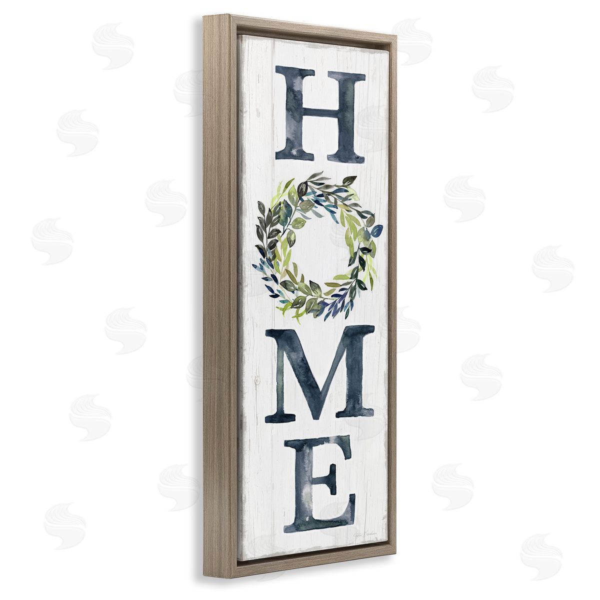 Kristen Brockmon HOME Sign Garland Twig Plant Leaves 