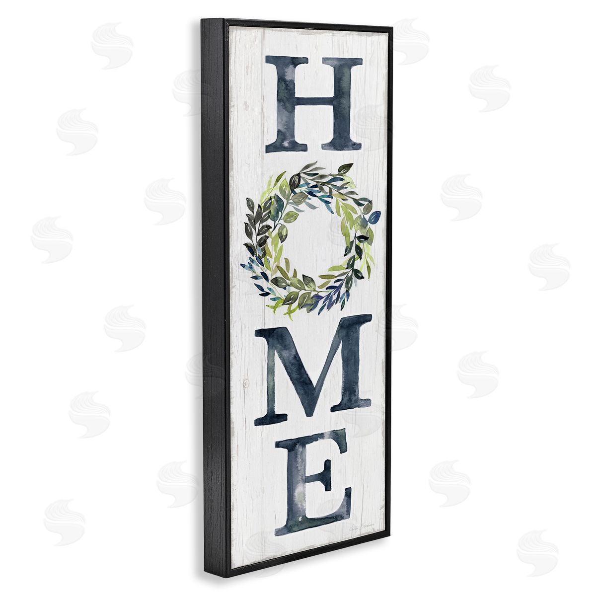 Kristen Brockmon HOME Sign Garland Twig Plant Leaves 