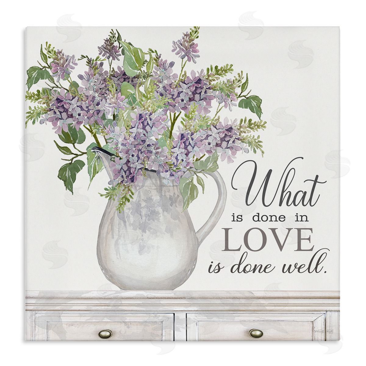 Cindy Jacobs Do with Love Lilies Water Jug Traditional Furniture   Stretched Canvas Wall Art Print
