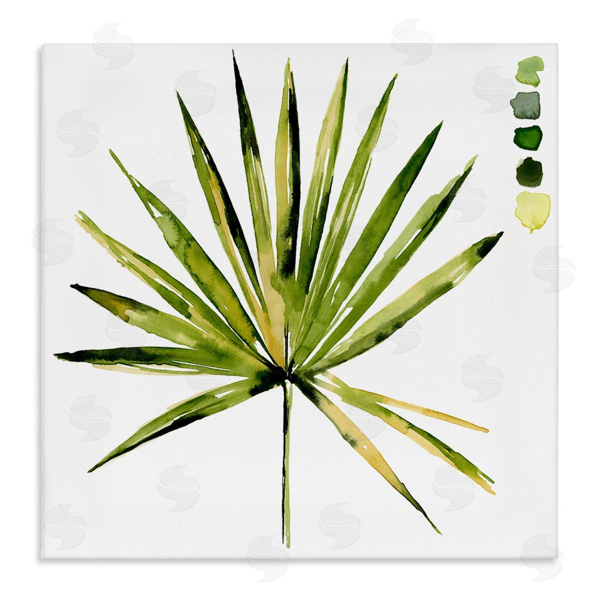 Jennifer Paxton Parker Fan Palm Foliage Tropical Plant Green Palate Painting Stretched Canvas Wall Art Print