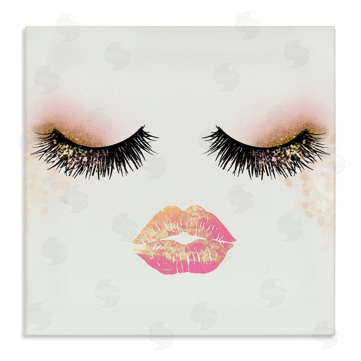 Ziwei Li Babe Face Sparkling Glamorous Fashion Mascara Makeup  Stretched Canvas Wall Art Print