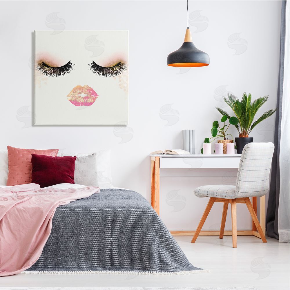 Ziwei Li Babe Face Sparkling Glamorous Fashion Mascara Makeup  Canvas Wall Art in Room