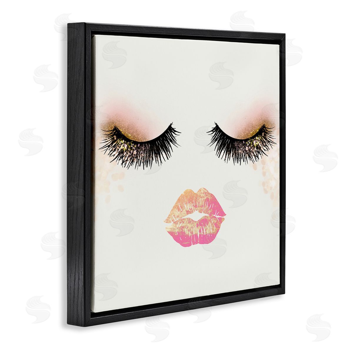 Ziwei Li Babe Face Sparkling Glamorous Fashion Mascara Makeup  Black Floating Frame Canvas Wall Art Print