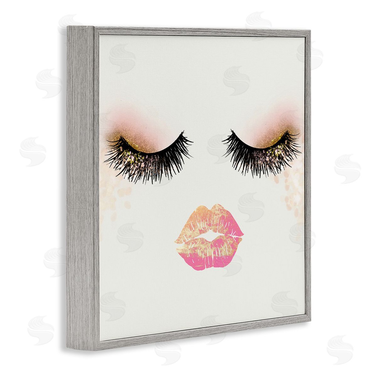 Ziwei Li Babe Face Sparkling Glamorous Fashion Mascara Makeup  Gray Framed Glicee Wall Art Print