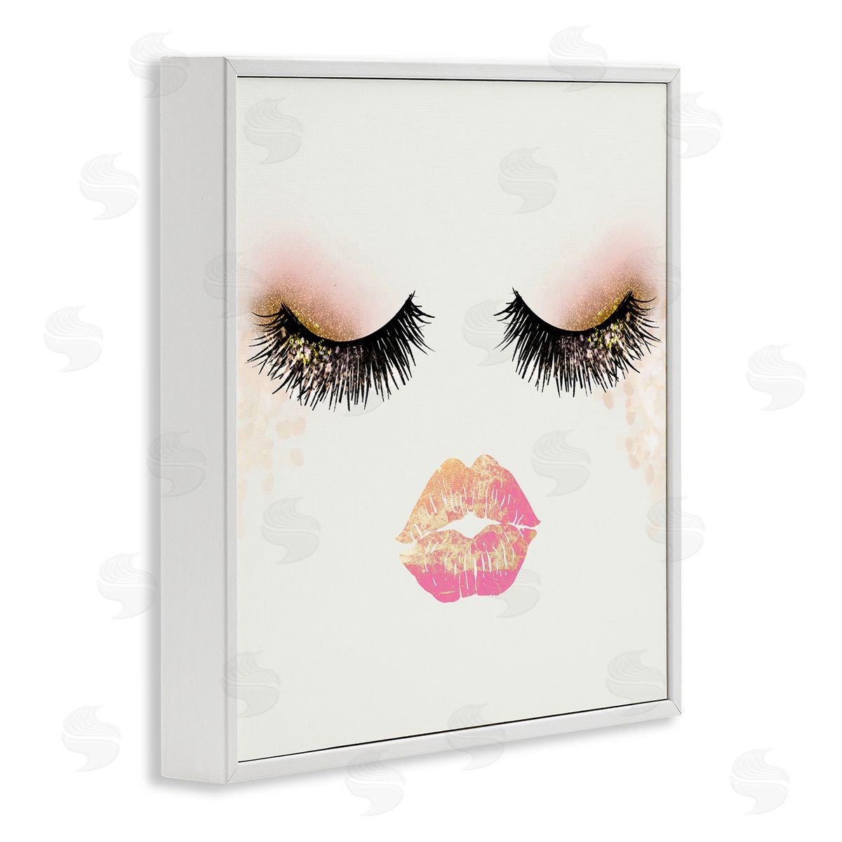 Ziwei Li Babe Face Sparkling Glamorous Fashion Mascara Makeup  White Framed Glicee Wall Art Print