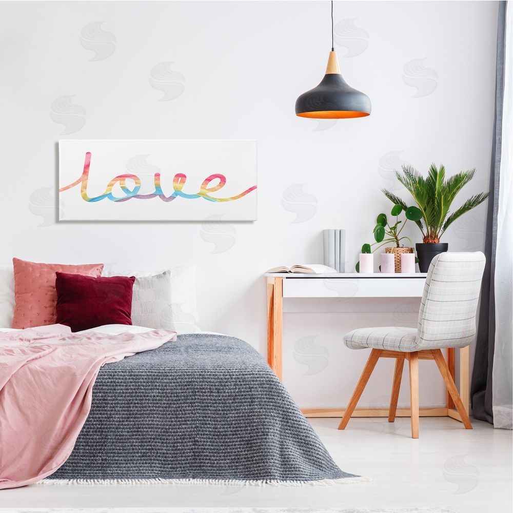 Stupell Studio Simplistic Rainbow Love Text Cursive Typography