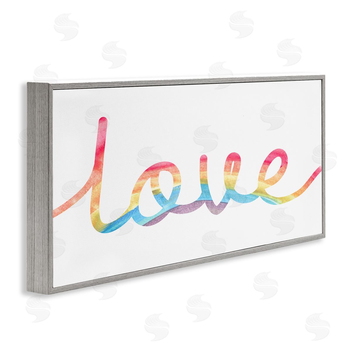 Stupell Studio Simplistic Rainbow Love Text Cursive Typography