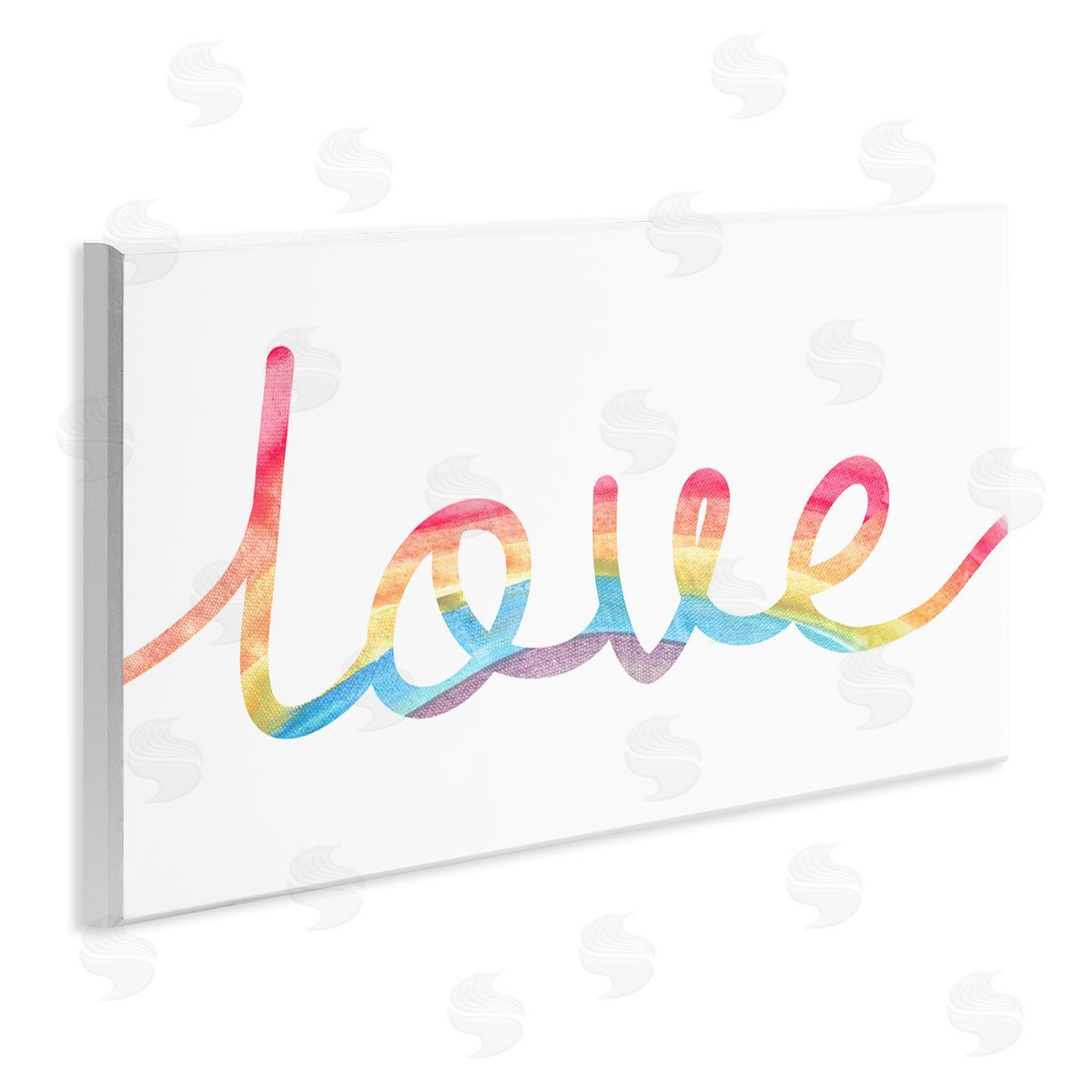 Stupell Studio Simplistic Rainbow Love Text Cursive Typography