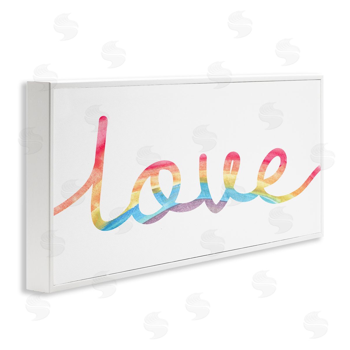 Stupell Studio Simplistic Rainbow Love Text Cursive Typography