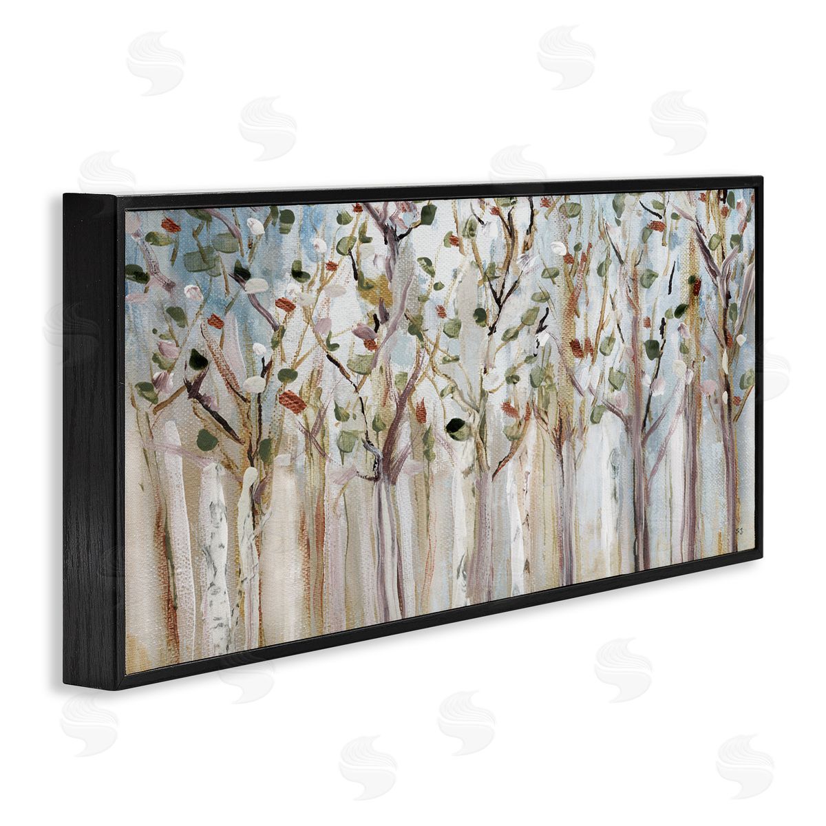 Bare Branch Trees Birch Forest Black Frame Print Wall Art, Home Decor by Susan Jill