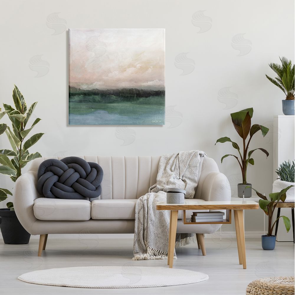 Stellar Design Studio Rocky Sea Scenic View Impressionist Sublime Cloudy Skies Canvas Wall Art in Room