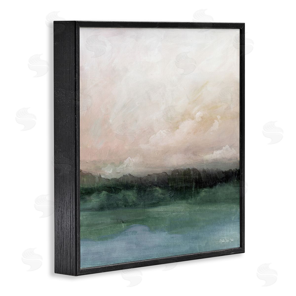 Stellar Design Studio Rocky Sea Scenic View Impressionist Sublime Cloudy Skies Black Framed Glicee Wall Art Print