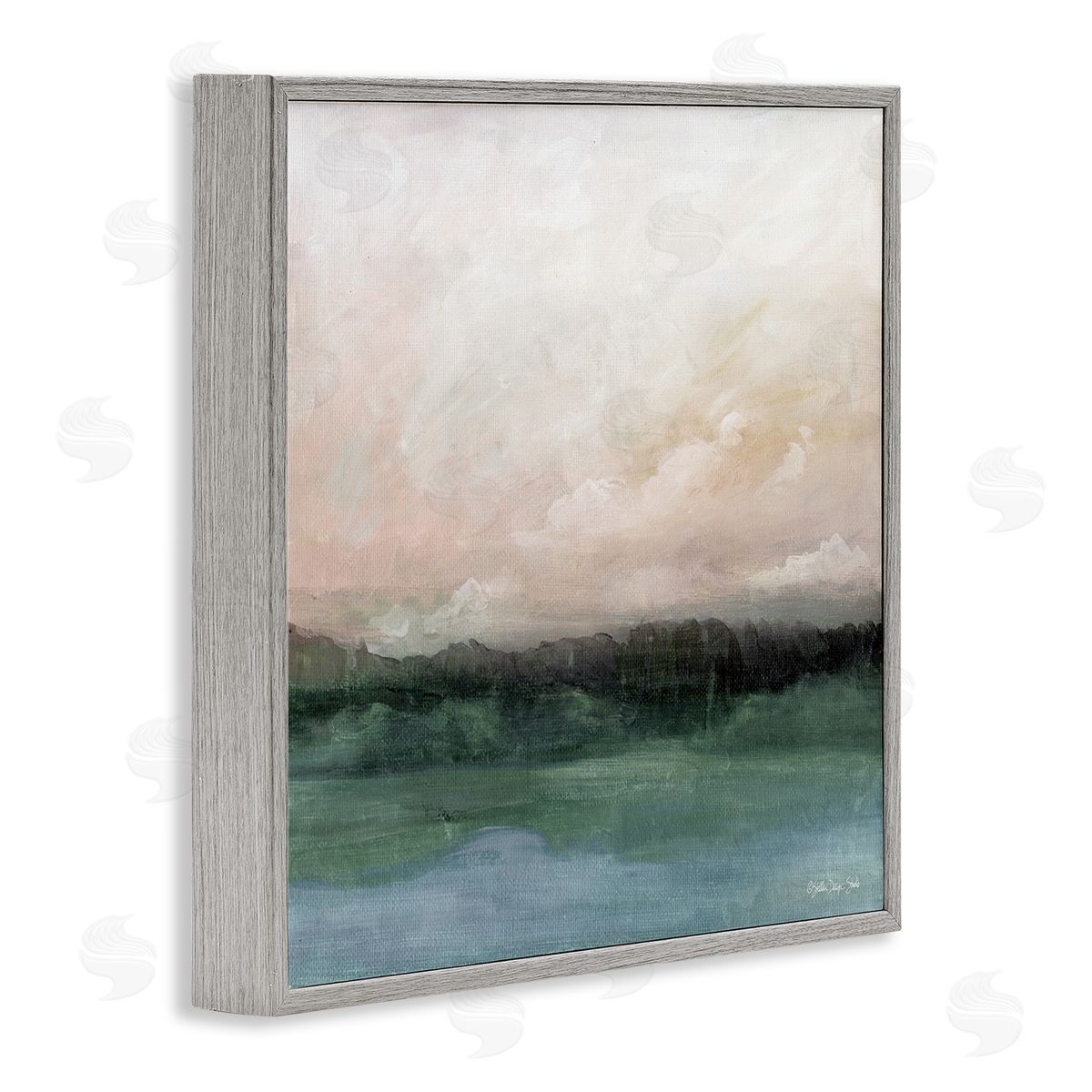 Stellar Design Studio Rocky Sea Scenic View Impressionist Sublime Cloudy Skies Gray Framed Glicee Wall Art Print