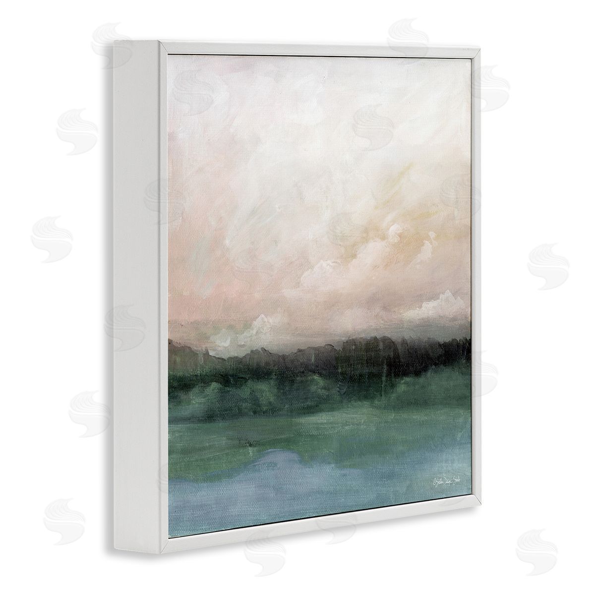 Stellar Design Studio Rocky Sea Scenic View Impressionist Sublime Cloudy Skies White Framed Glicee Wall Art Print