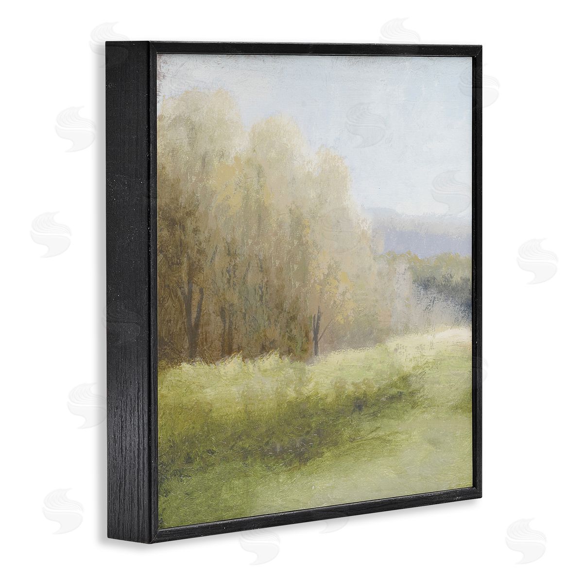 Michael Marcon Misty Trees Peaceful Countryside Soft Brush Impressionist Painting Black Framed Glicee Wall Art Print